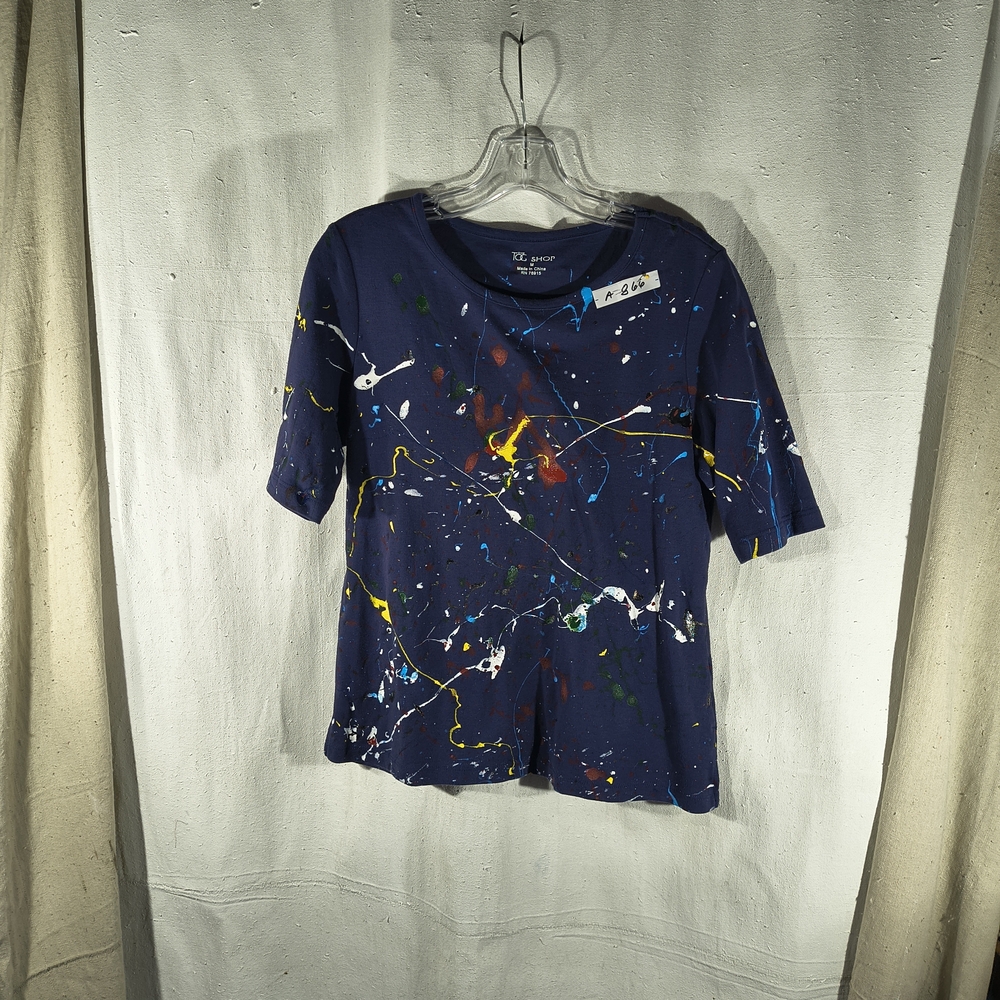 Timothy Designs 866 Women's Size Med S Sl Scoop Neck T W/Unique Street Wear Art
